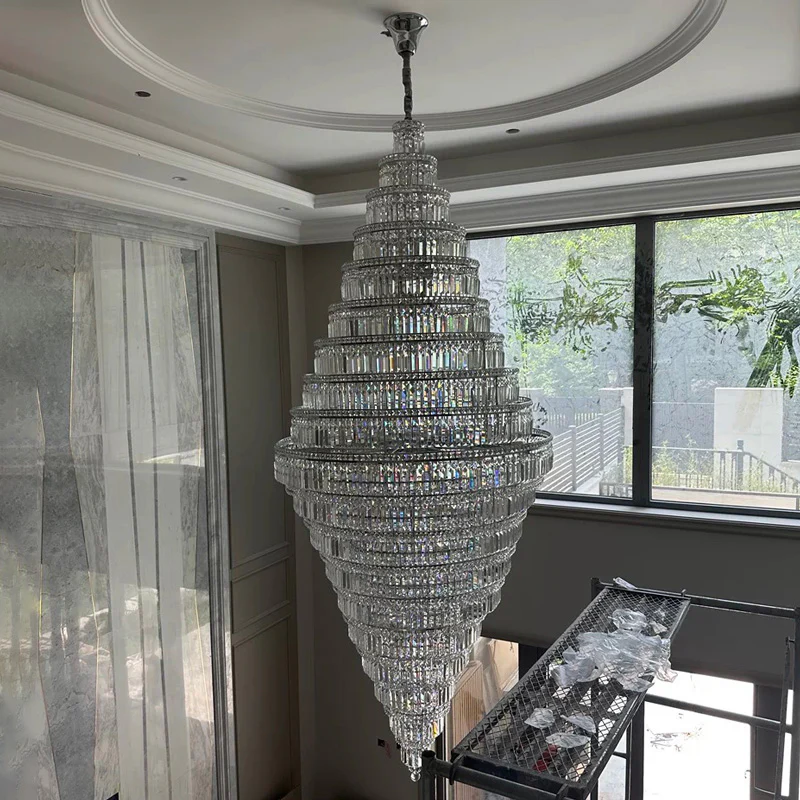 WOMO Large Tiered Crystal Chandelier-WM2389 - Image 32