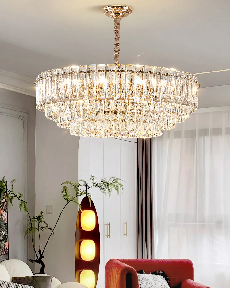 WOMO Tiered Crystal Chandelier-WM3038 - Image 6