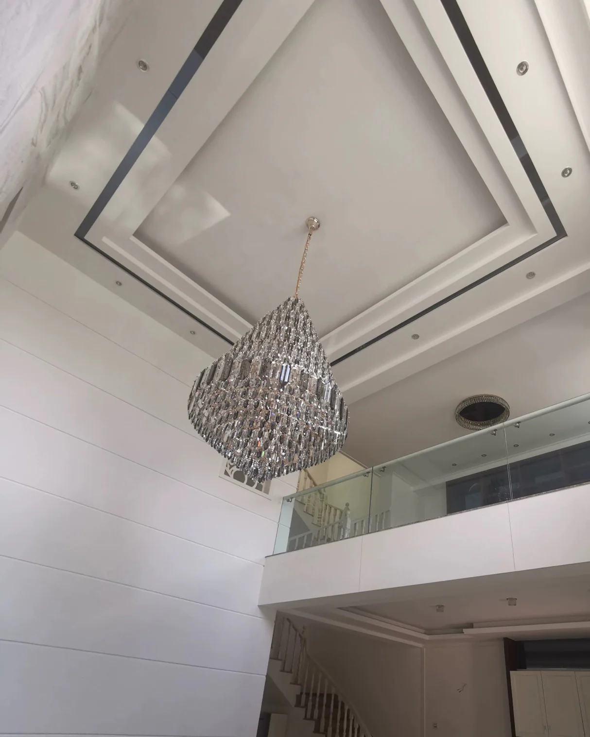 WOMO Tiered taper Crystal Foyer Chandelier-WM2384 - Image 11