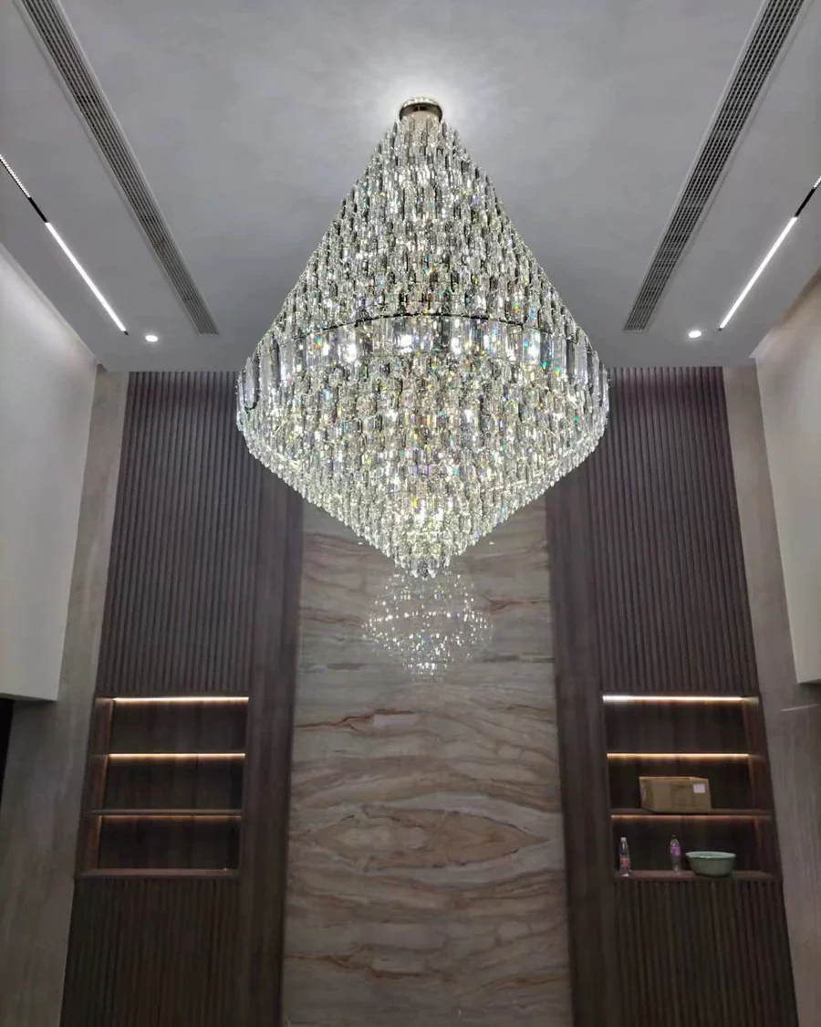 WOMO Tiered taper Crystal Foyer Chandelier-WM2384 - Image 12