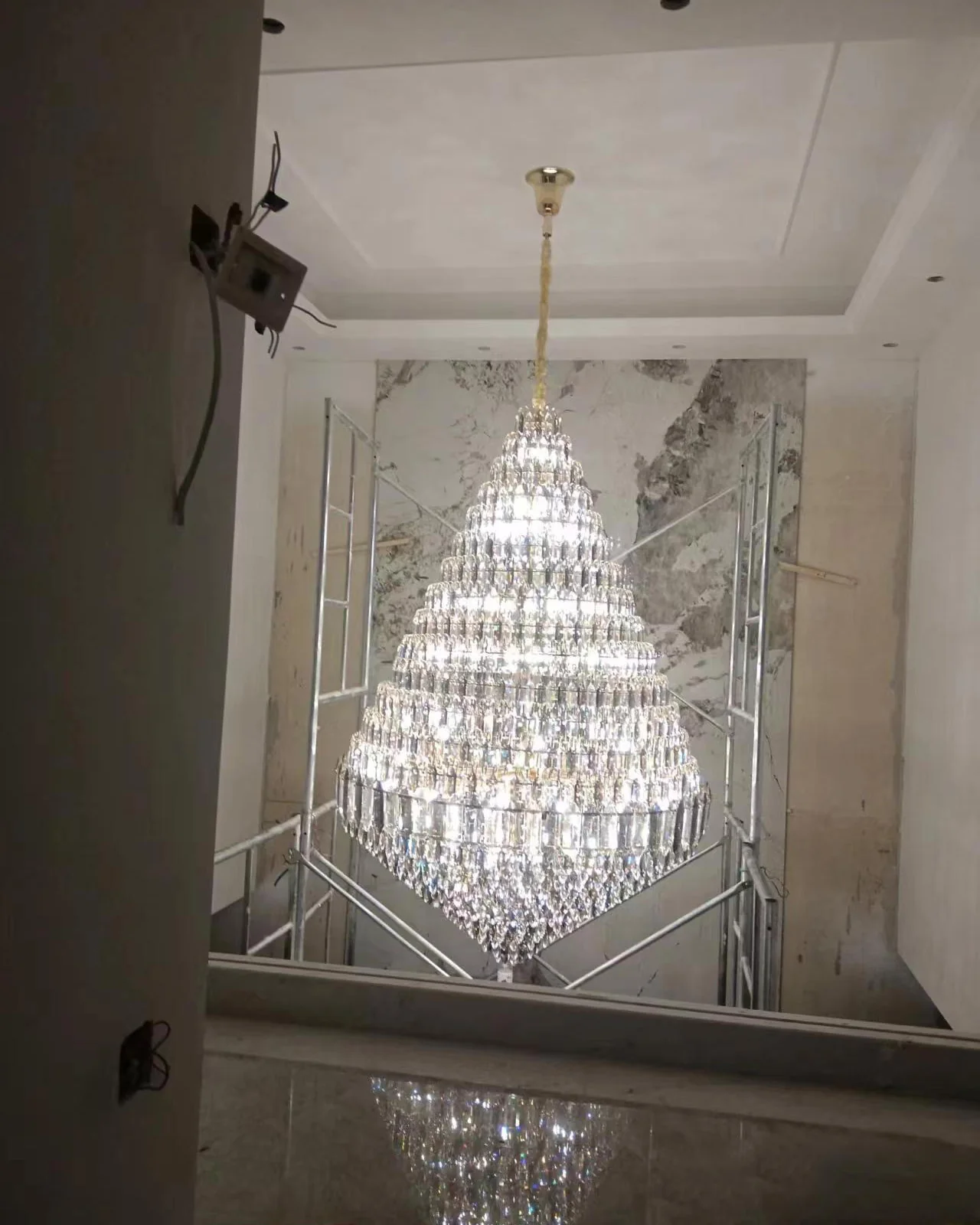 WOMO Tiered taper Crystal Foyer Chandelier-WM2384 - Image 13