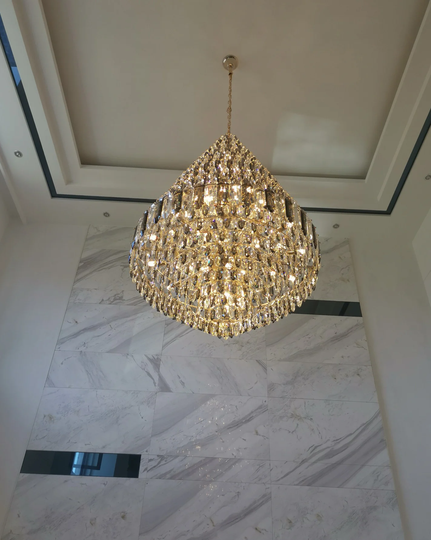 WOMO Tiered taper Crystal Foyer Chandelier-WM2384 - Image 15