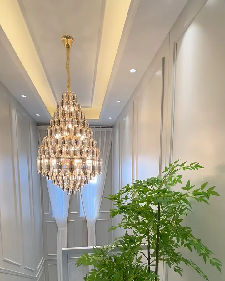WOMO Tiered taper Crystal Foyer Chandelier-WM2384 - Image 17