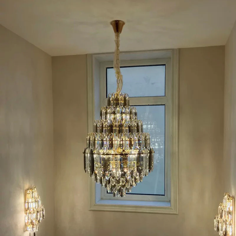 WOMO Tiered taper Crystal Foyer Chandelier-WM2384 - Image 18