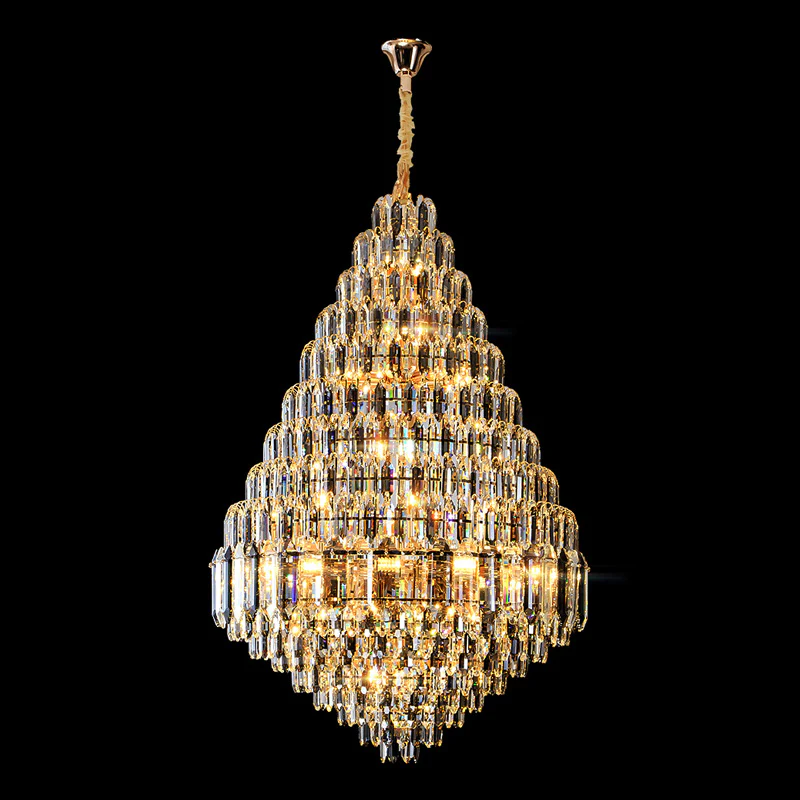 WOMO Tiered taper Crystal Foyer Chandelier-WM2384 - Image 22