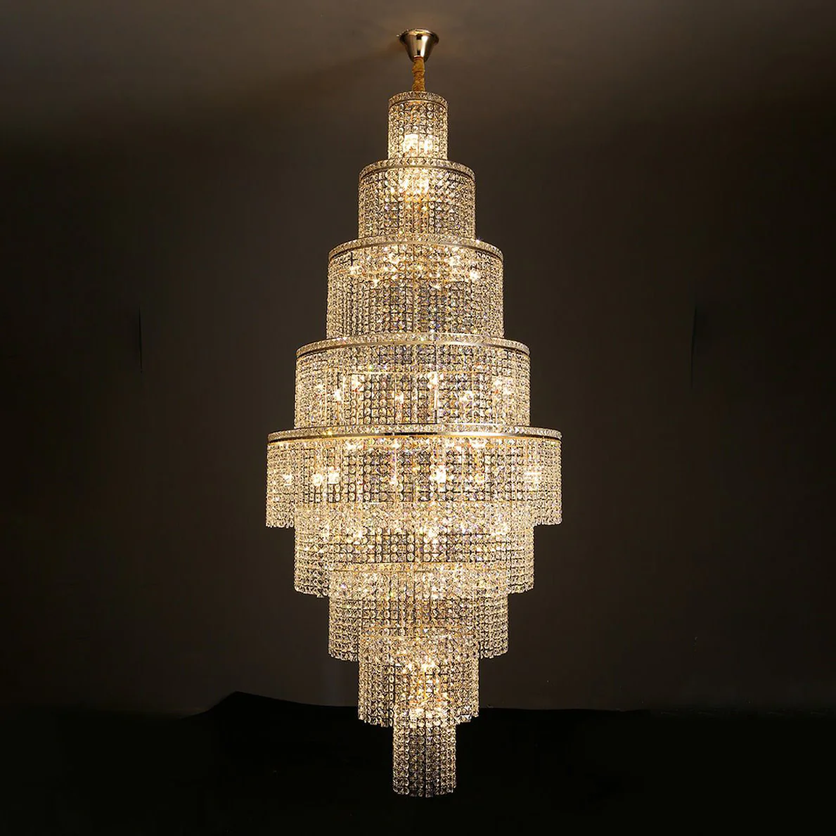 WOMO Tiered Crystal Foyer Chandelier-WM2386 - Image 13