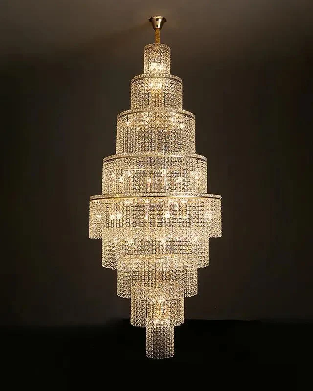WOMO Tiered Crystal Foyer Chandelier-WM2386 - Image 2