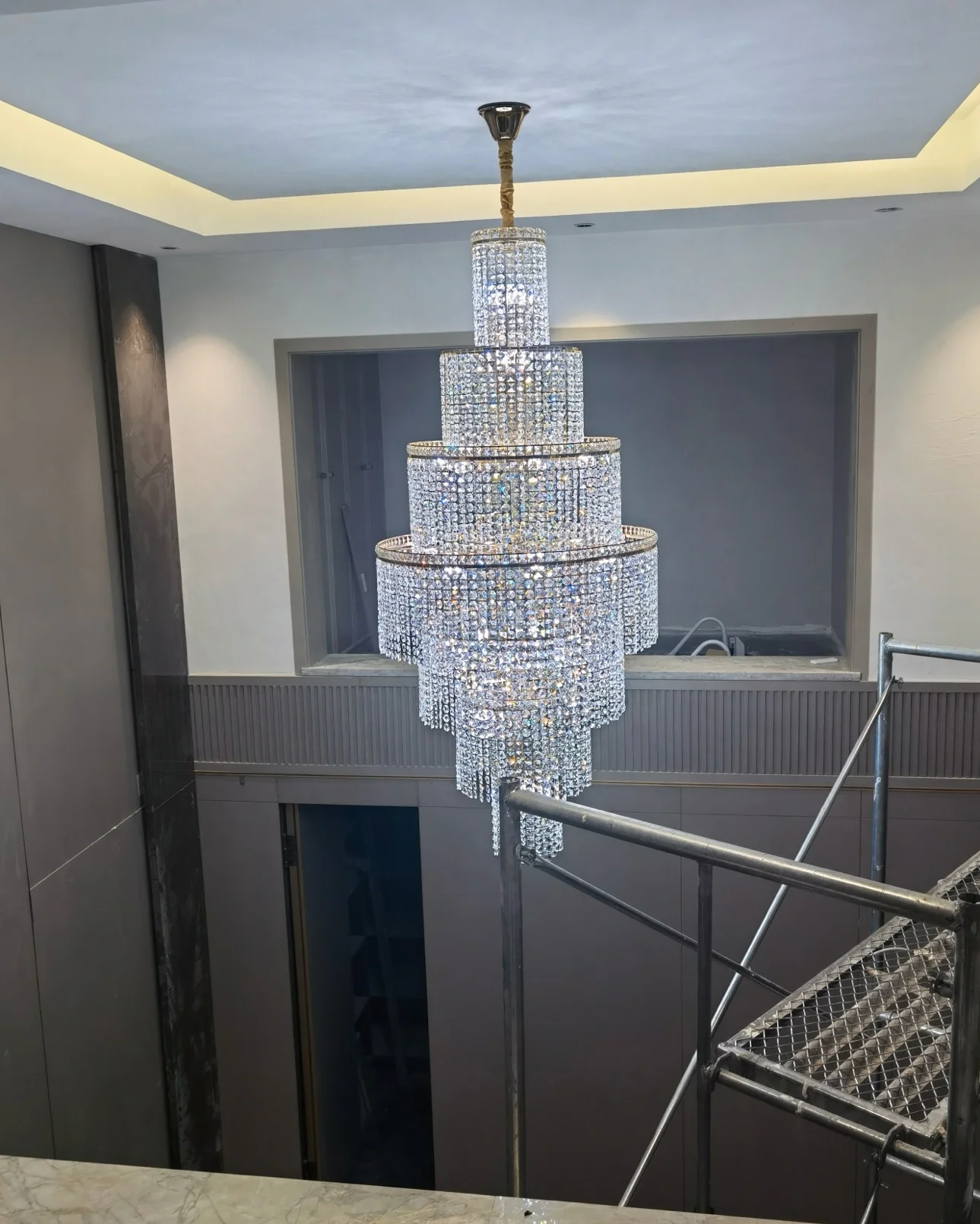 WOMO Tiered Crystal Foyer Chandelier-WM2386 - Image 3