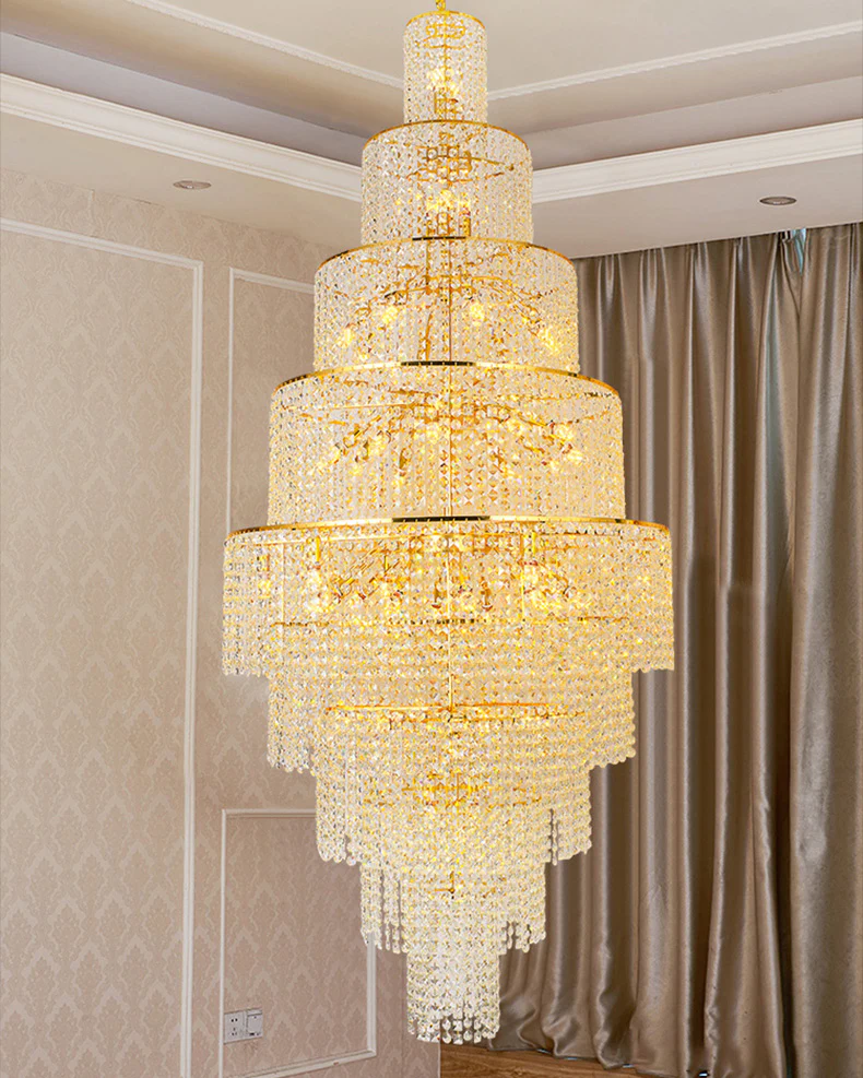 WOMO Tiered Crystal Foyer Chandelier-WM2386 - Image 6