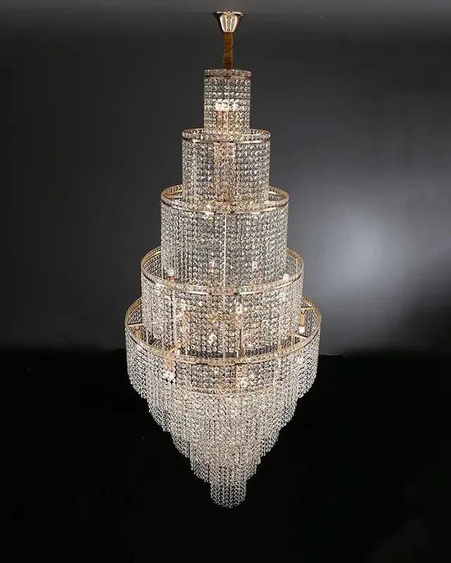 WOMO Tiered Crystal Foyer Chandelier-WM2386 - Image 8