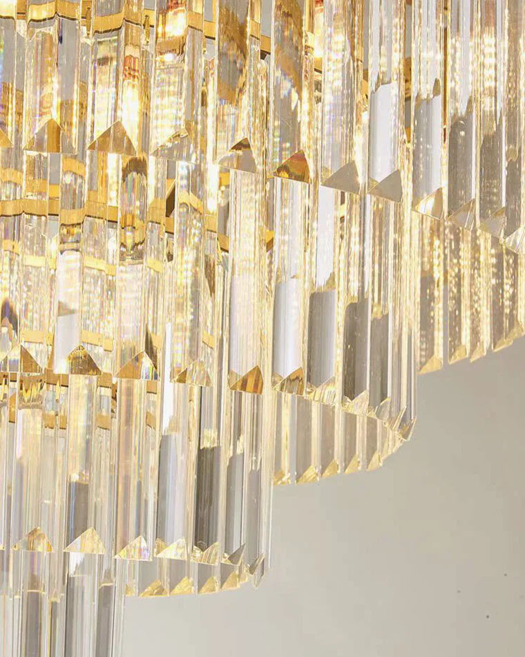 WOMO Tiered Crystal Prism Chandelier-WM2790 - Image 15