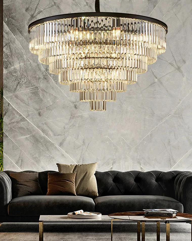 WOMO Tiered Crystal Prism Chandelier-WM2790 - Image 2