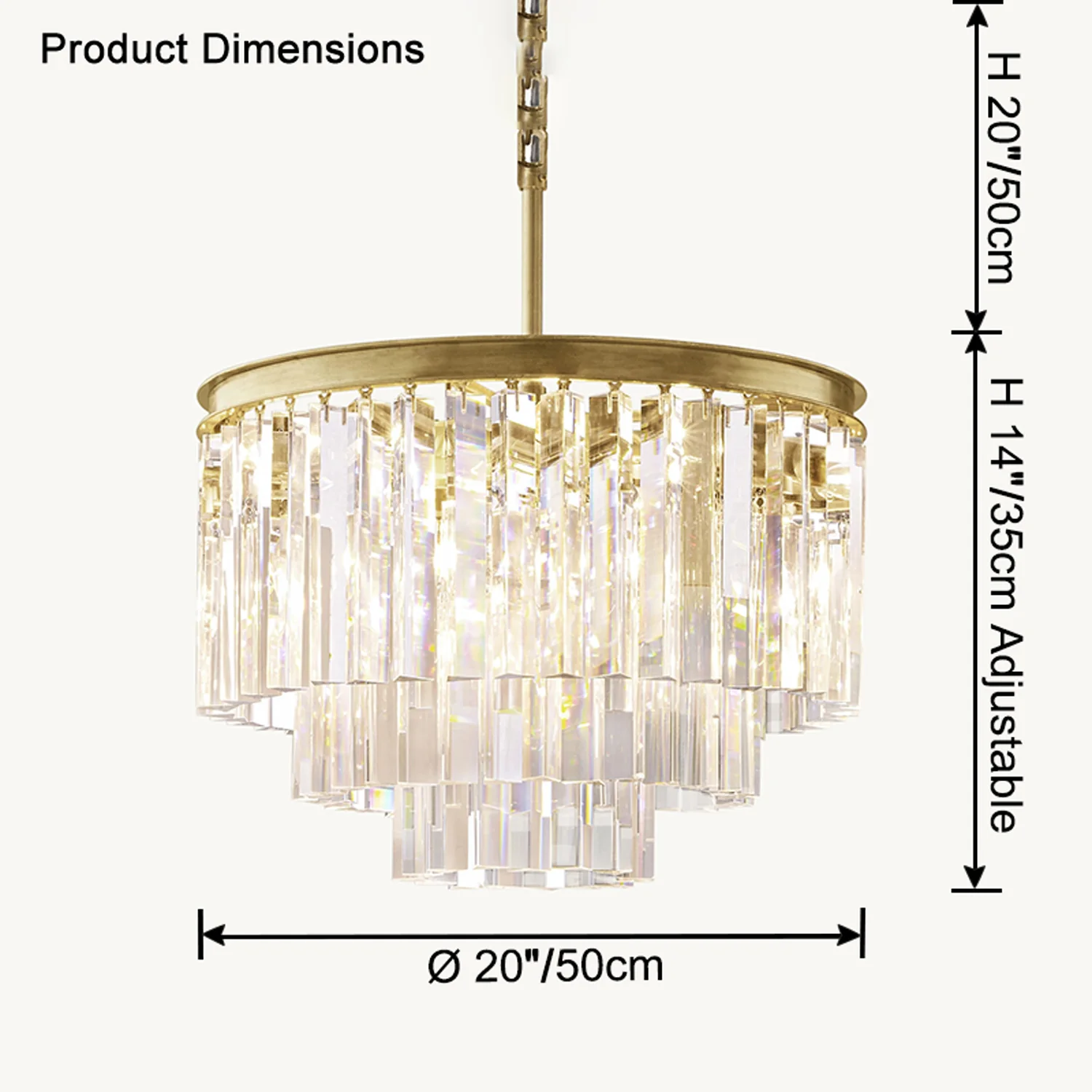 WOMO Tiered Crystal Prism Chandelier-WM2790 - Image 23