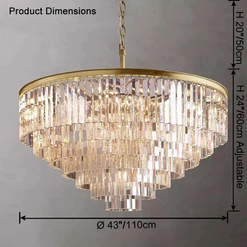 WOMO Tiered Crystal Prism Chandelier-WM2790 - Image 27