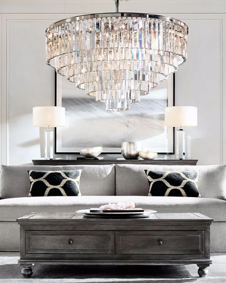 WOMO Tiered Crystal Prism Chandelier-WM2790 - Image 6