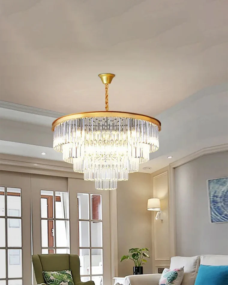 WOMO Tiered Crystal Prism Chandelier-WM2790 - Image 8