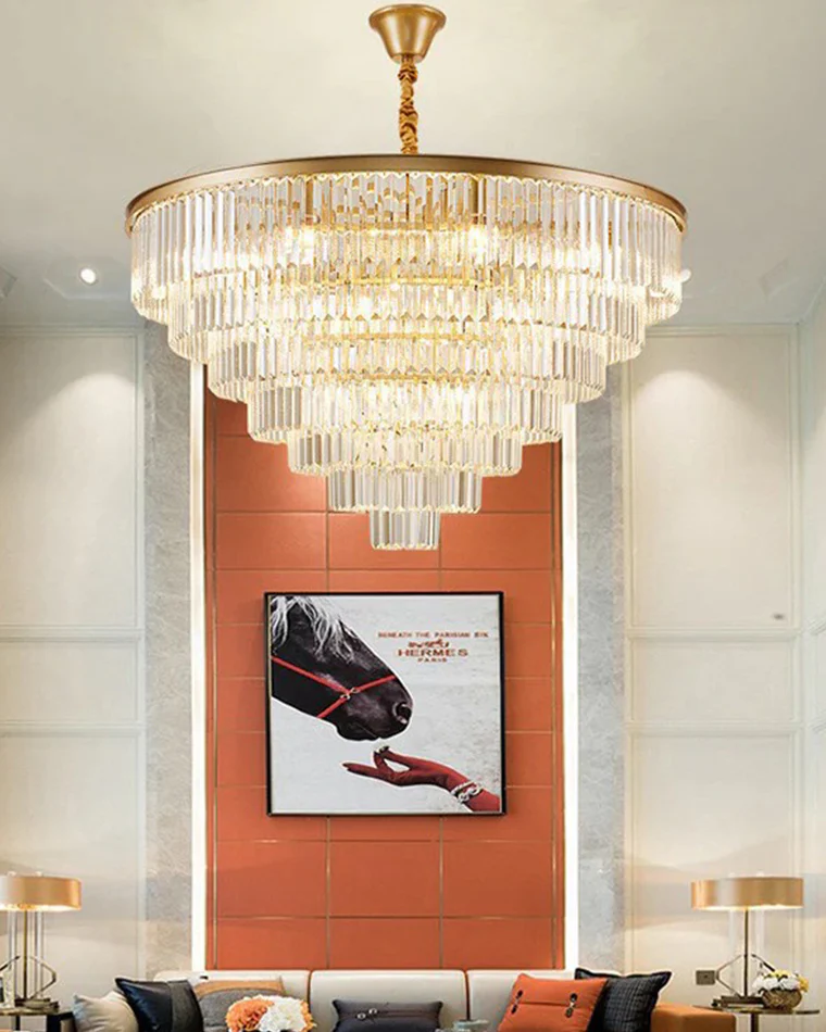 WOMO Tiered Crystal Prism Chandelier-WM2790 - Image 9