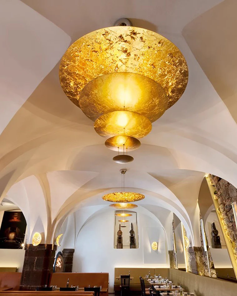 WOMO Gold Tiered Discs Chandelier-WM2475 - Image 9