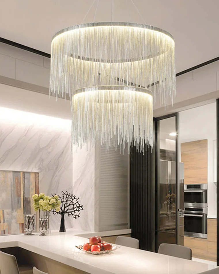WOMO Tiered Fringe Chandelier-WM2062c - Image 10