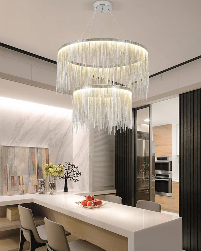 WOMO Tiered Fringe Chandelier-WM2062c - Image 11