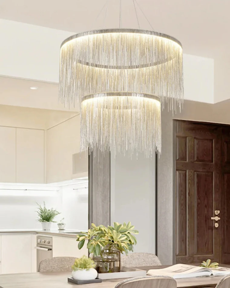 WOMO Tiered Fringe Chandelier-WM2062c - Image 12
