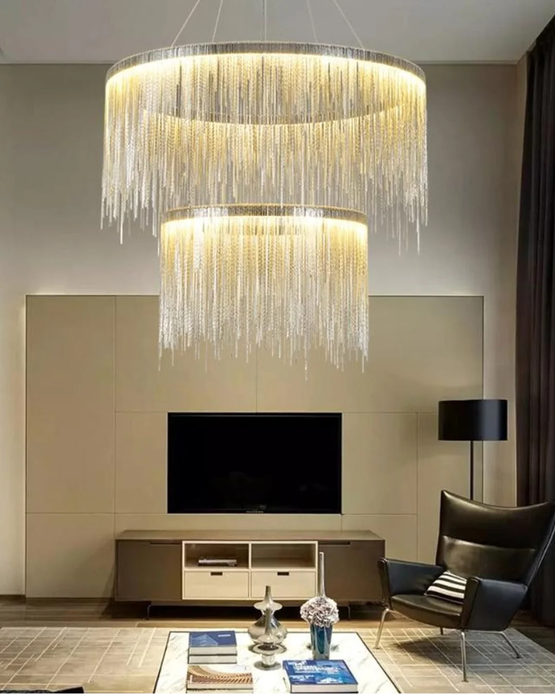 WOMO Tiered Fringe Chandelier-WM2062c - Image 13