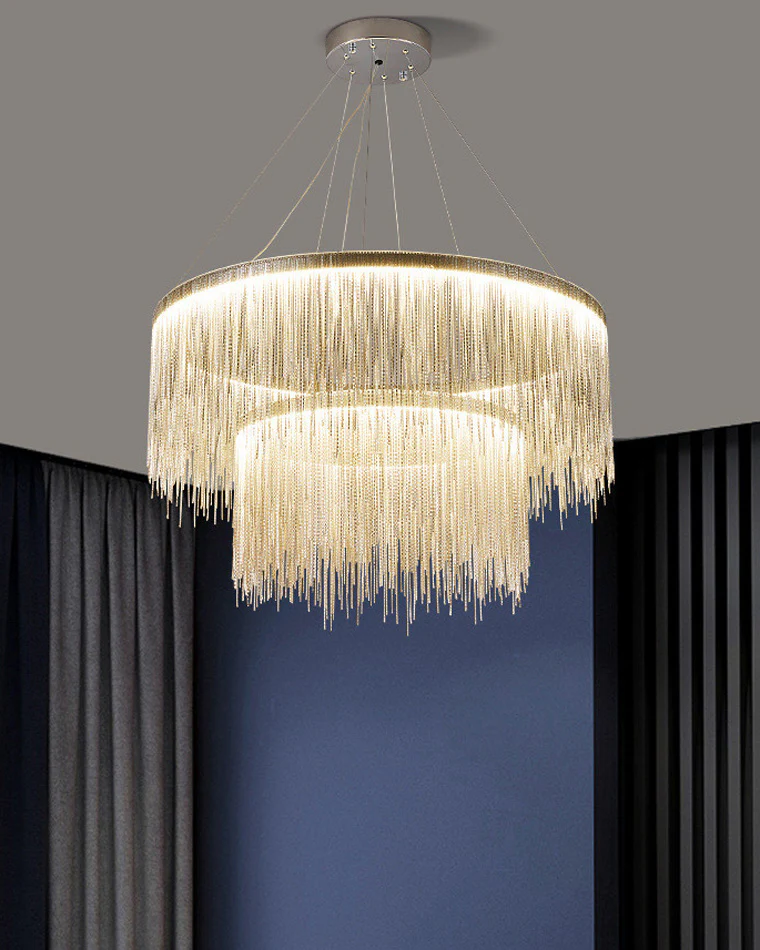WOMO Tiered Fringe Chandelier-WM2062c - Image 14
