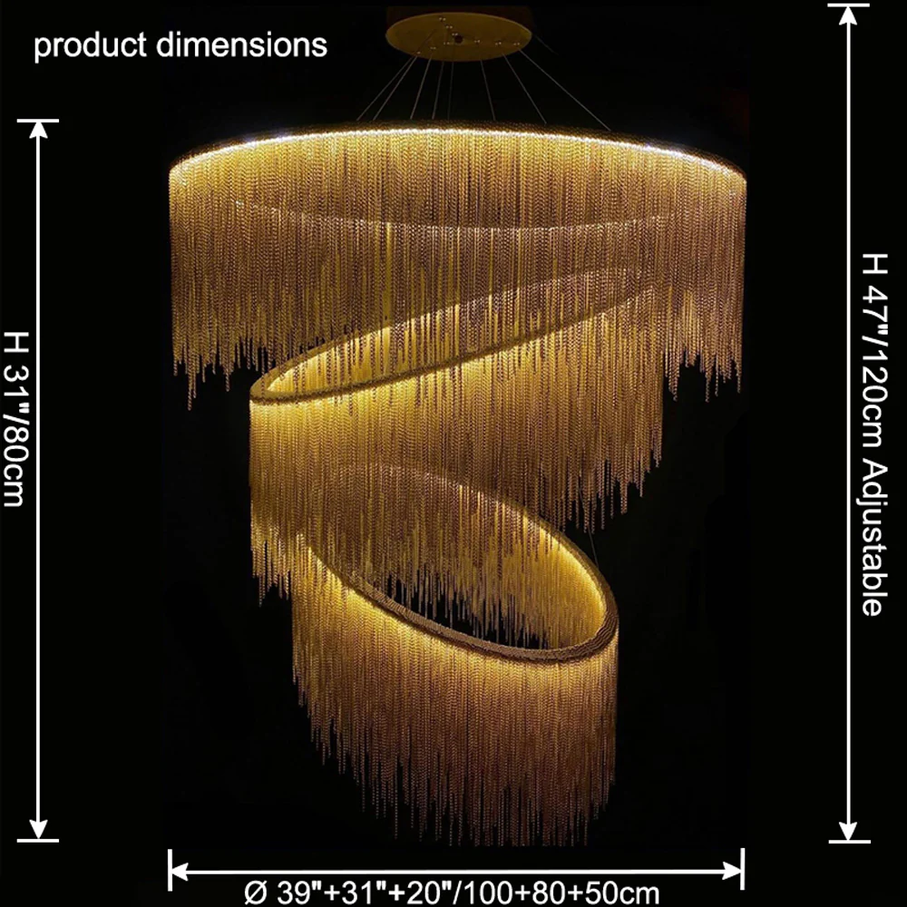 WOMO Tiered Fringe Chandelier-WM2062c - Image 20