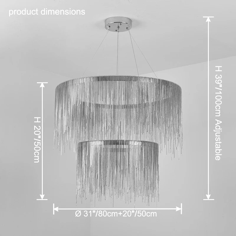 WOMO Tiered Fringe Chandelier-WM2062c - Image 22