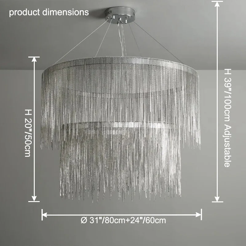 WOMO Tiered Fringe Chandelier-WM2062c - Image 24