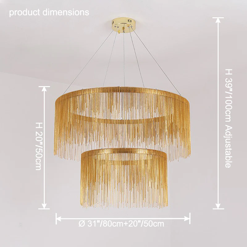 WOMO Tiered Fringe Chandelier-WM2062c - Image 30