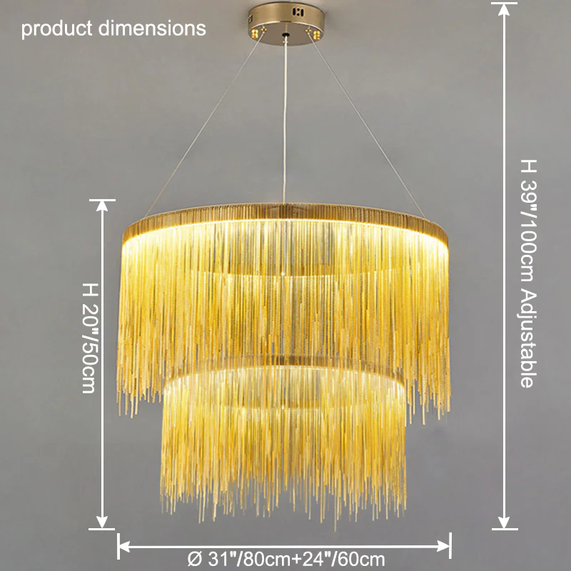 WOMO Tiered Fringe Chandelier-WM2062c - Image 32