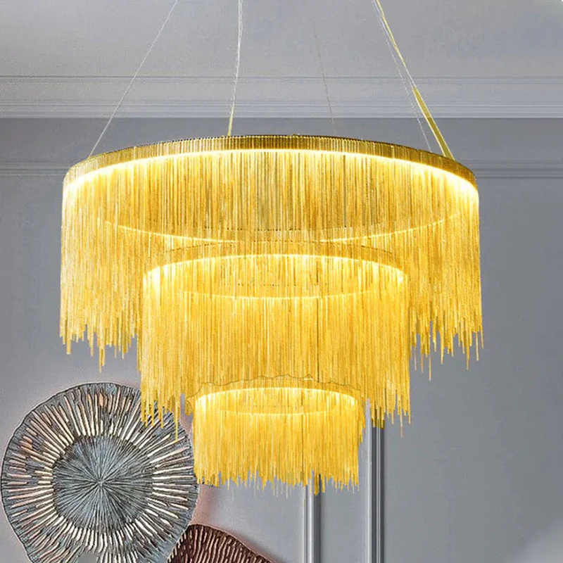 WOMO Tiered Fringe Chandelier-WM2062c - Image 33