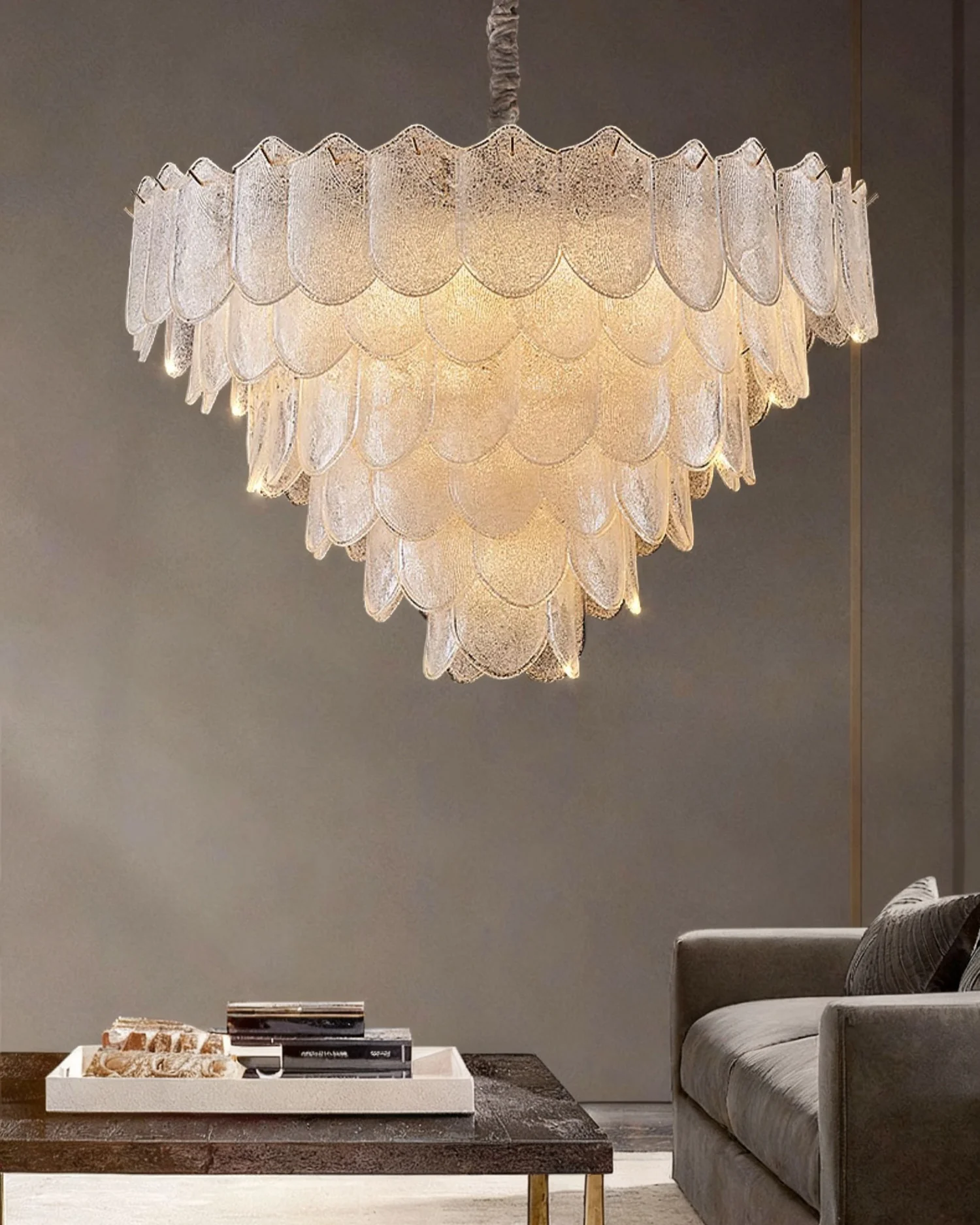 WOMO Tiered Glass Chandelier-WM3033 - Image 4