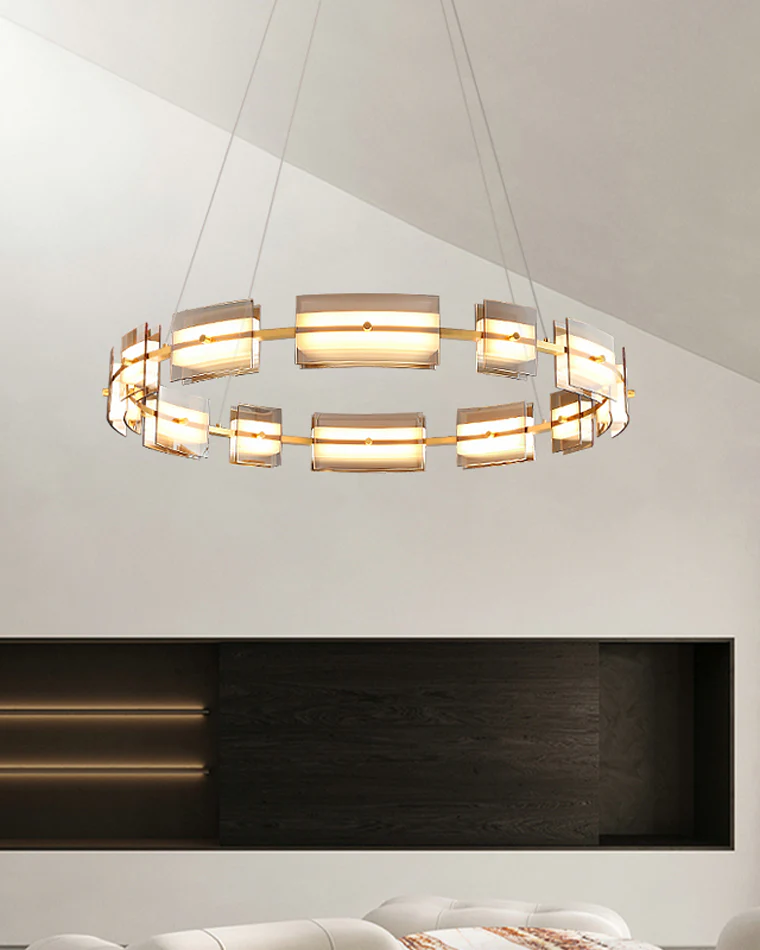 WOMO Modern Tiered Glass Chandelier-WM2220 - Image 10