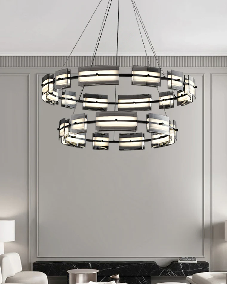 WOMO Modern Tiered Glass Chandelier-WM2220 - Image 2