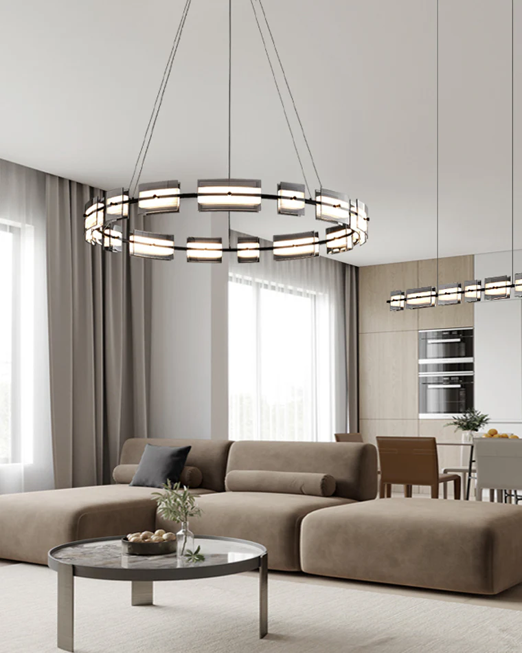 WOMO Modern Tiered Glass Chandelier-WM2220 - Image 4