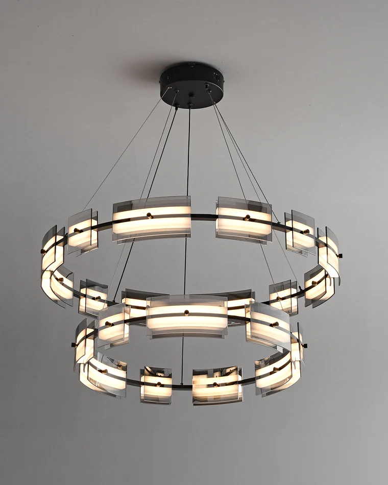 WOMO Modern Tiered Glass Chandelier-WM2220 - Image 56