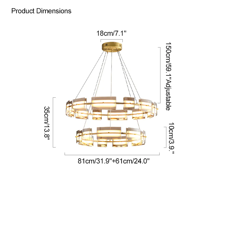 WOMO Modern Tiered Glass Chandelier-WM2220 - Image 64
