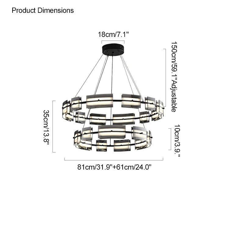 WOMO Modern Tiered Glass Chandelier-WM2220 - Image 72