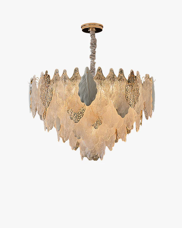 WOMO Tiered Glass Leaf Chandelier-WM3022