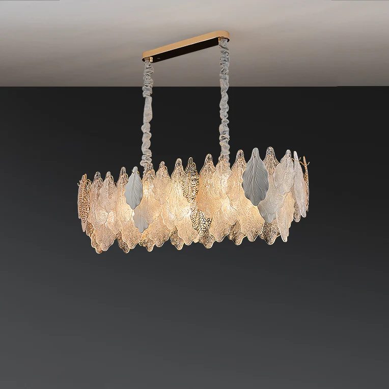 WOMO Tiered Glass Leaf Chandelier-WM3022 - Image 10