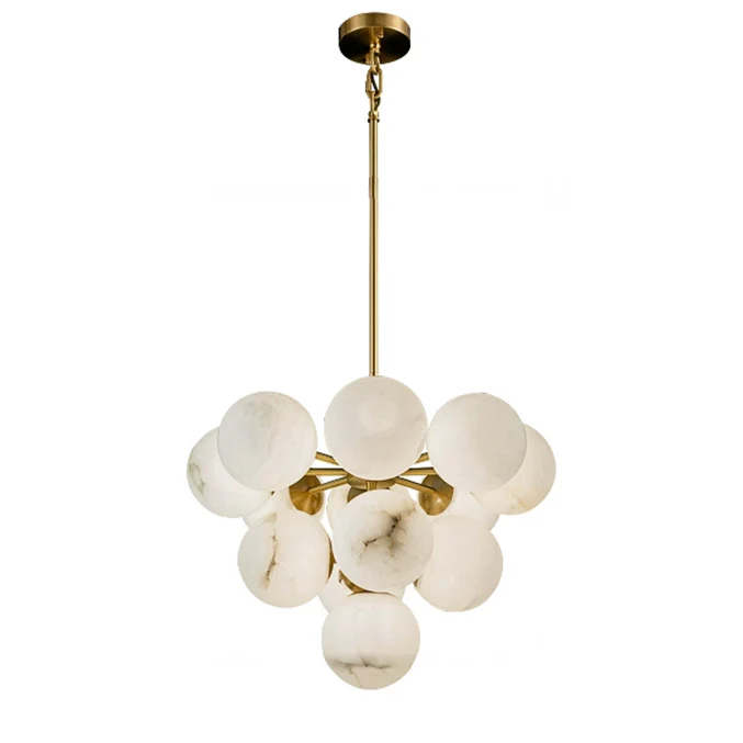 WOMO Tiered Alabaster Globe Chandelier-WM2867 - Image 8