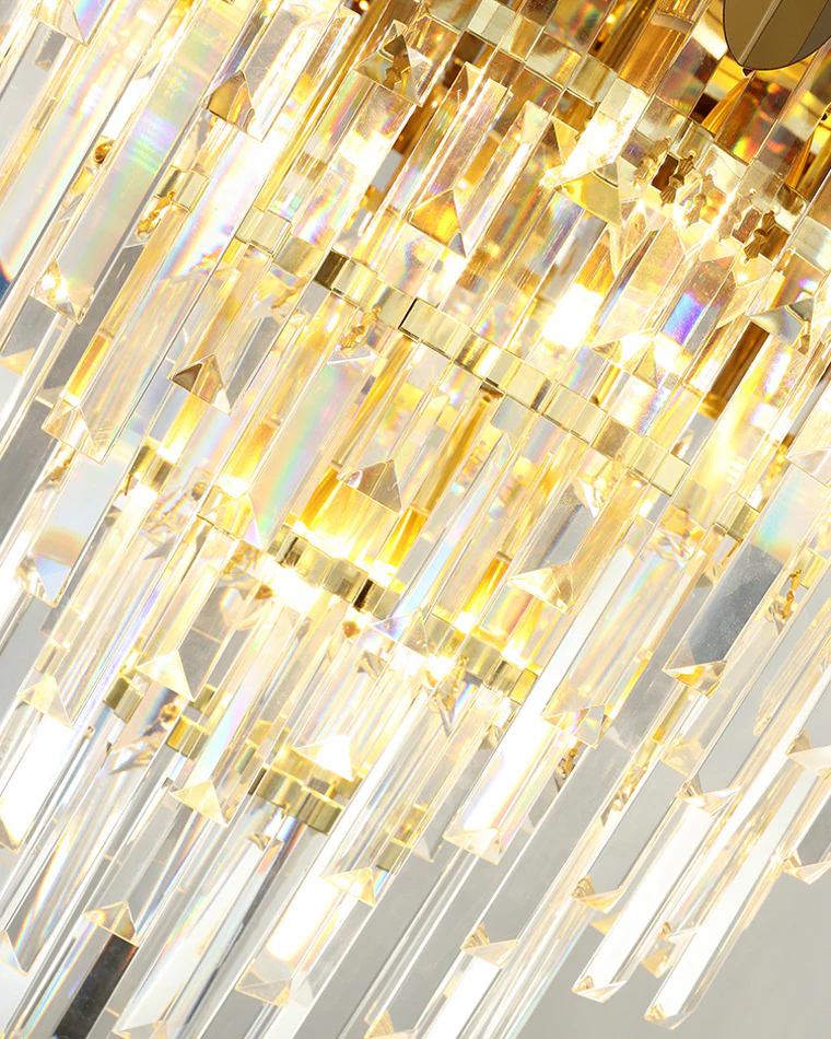 WOMO Tiered Gold Crystal Chandelier-WM2207 - Image 16