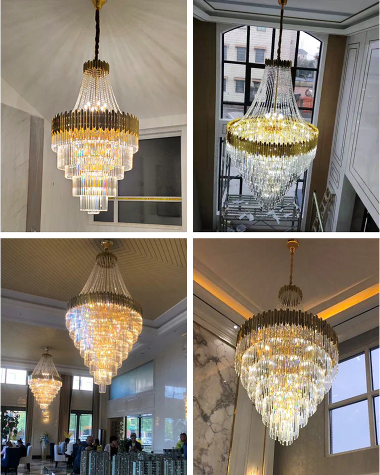 WOMO Tiered Gold Crystal Chandelier-WM2207 - Image 17
