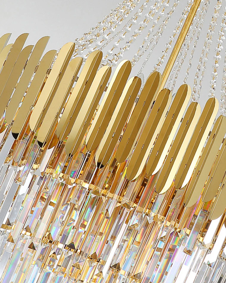 WOMO Tiered Gold Crystal Chandelier-WM2207 - Image 18