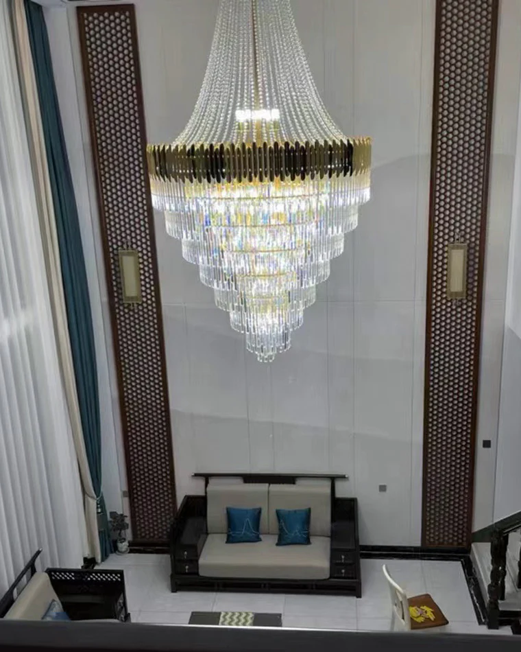 WOMO Tiered Gold Crystal Chandelier-WM2207 - Image 19