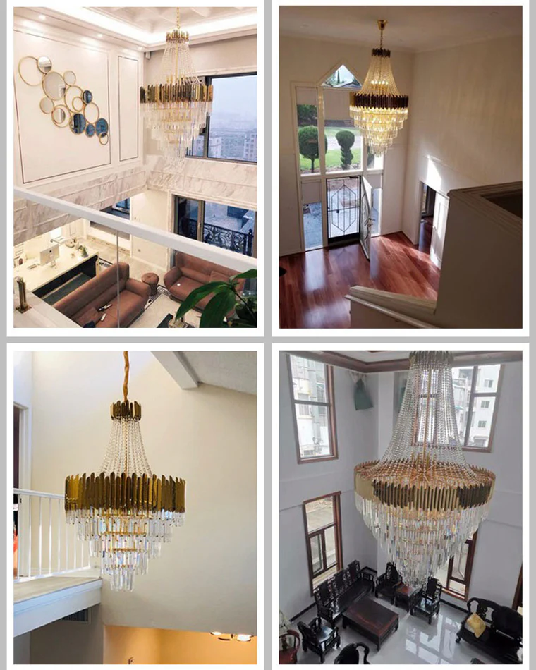 WOMO Tiered Gold Crystal Chandelier-WM2207 - Image 22