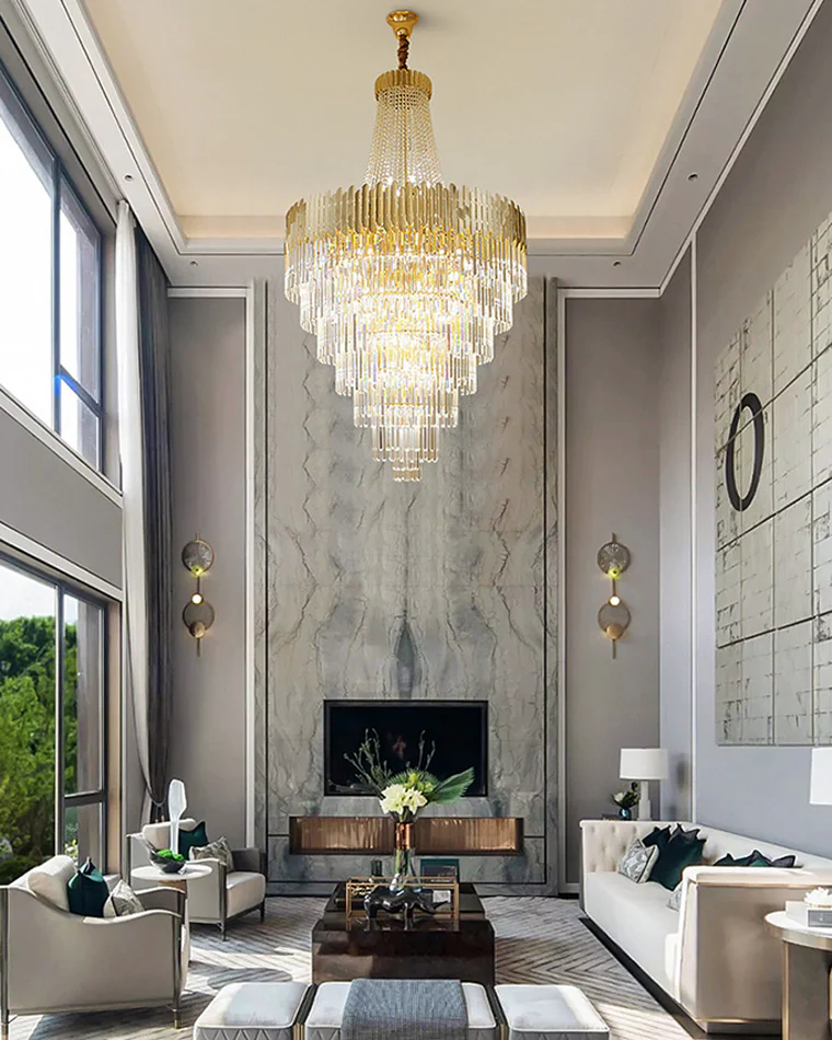 WOMO Tiered Gold Crystal Chandelier-WM2207 - Image 23