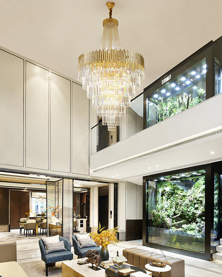 WOMO Tiered Gold Crystal Chandelier-WM2207 - Image 24